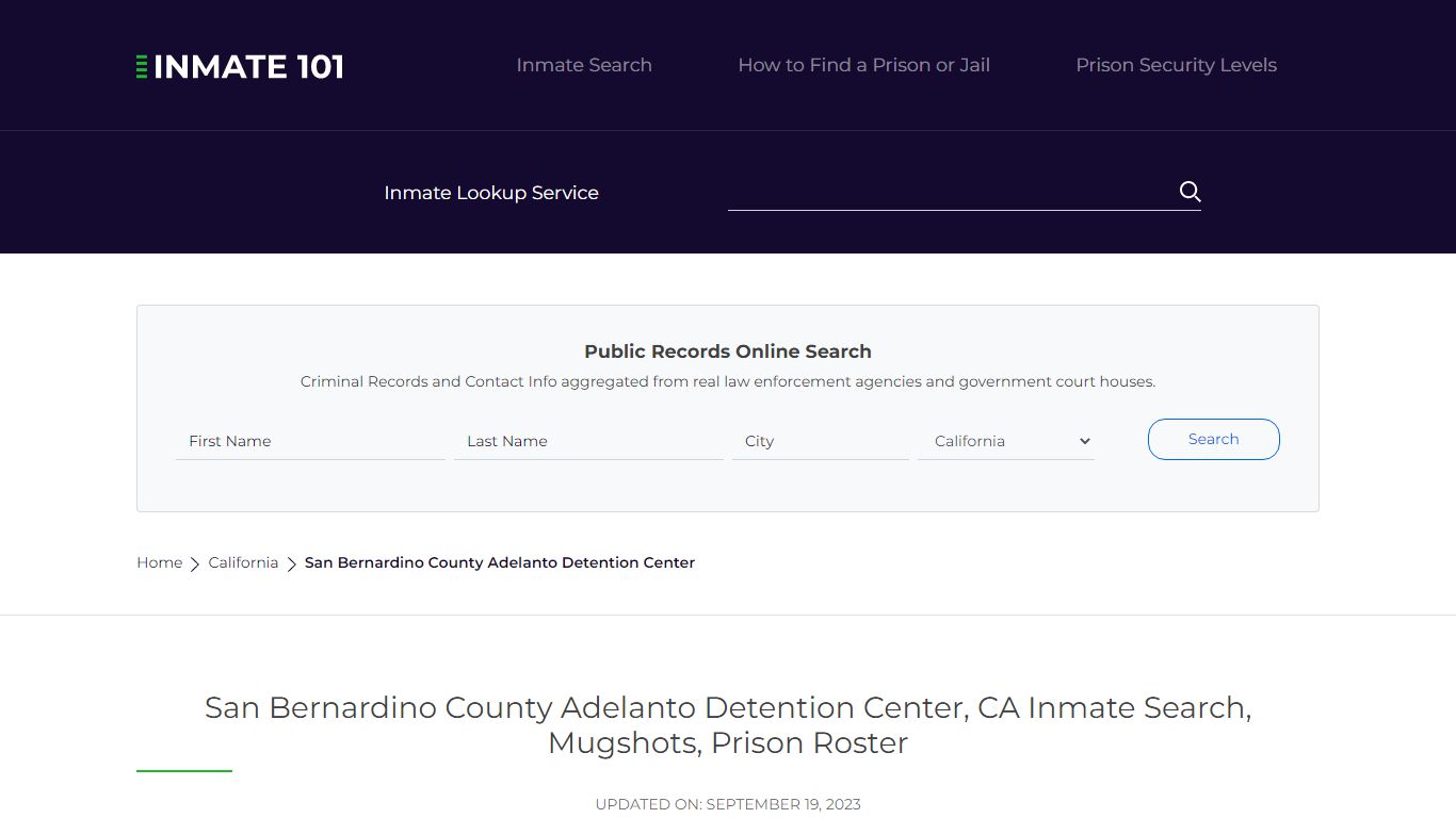 San Bernardino County Adelanto Detention Center, CA Inmate Search ...