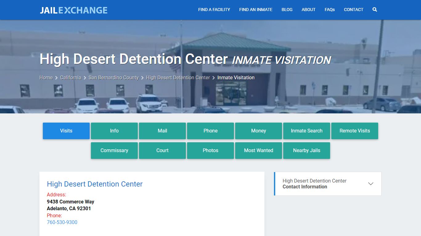 Inmate Visitation - High Desert Detention Center, CA - Jail Exchange